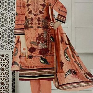 Digital Print Premium Linen 3pc Suit (Unstitched)