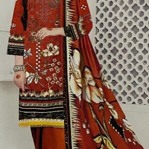 Digital Print Premium Linen 3pc Suit (Unstitched)