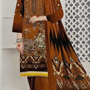 Digital Print Premium Linen 3pc Suit (Unstitched)