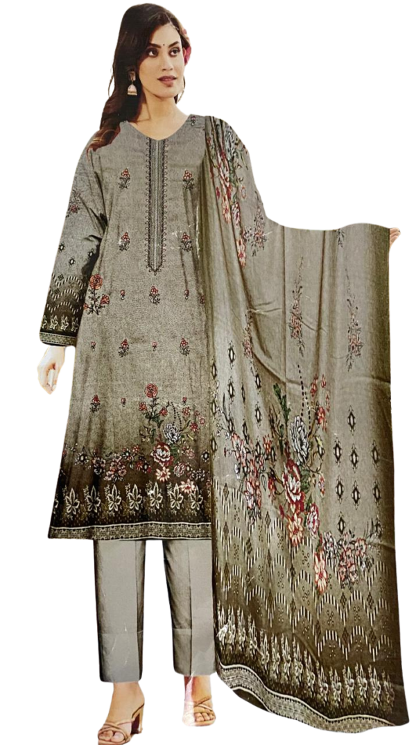 Digital Karandi 3pc Suit (Unstitched)
