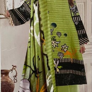Digital Bold Printed Zari Slub Khaddar 3pc Suit (Unstitched)