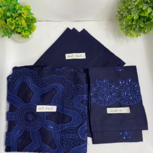 Dhanak Leather Boring Daman Net Aplique (Unstitched)