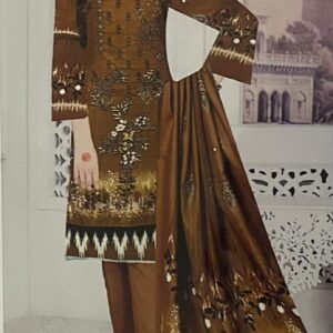 Digital Print Premium Linen 3pc Suit (Unstitched)